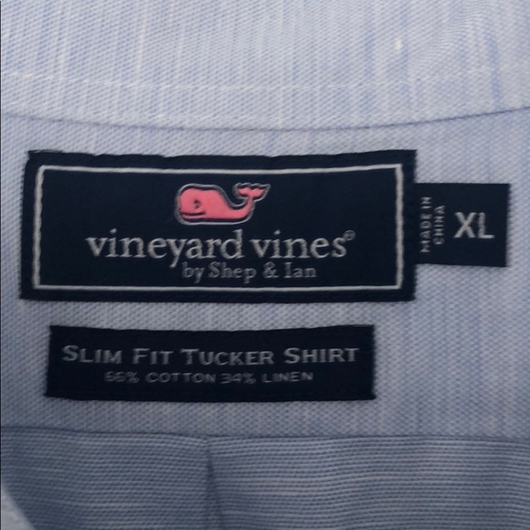 Vineyard Vines LS Cotton/Linen Button Down - Picture 3 of 3